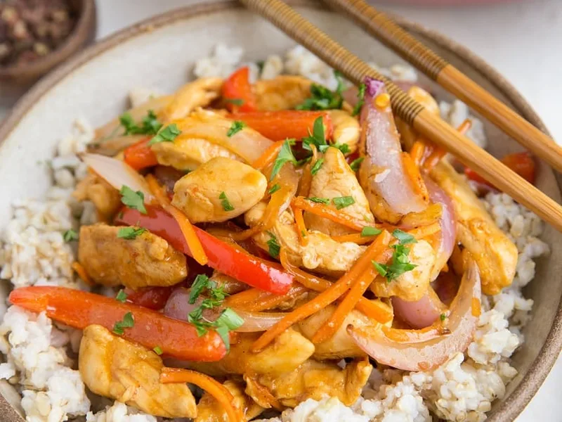 Pan-Seared Szechuan Chicken with Ginger Stir-Fry