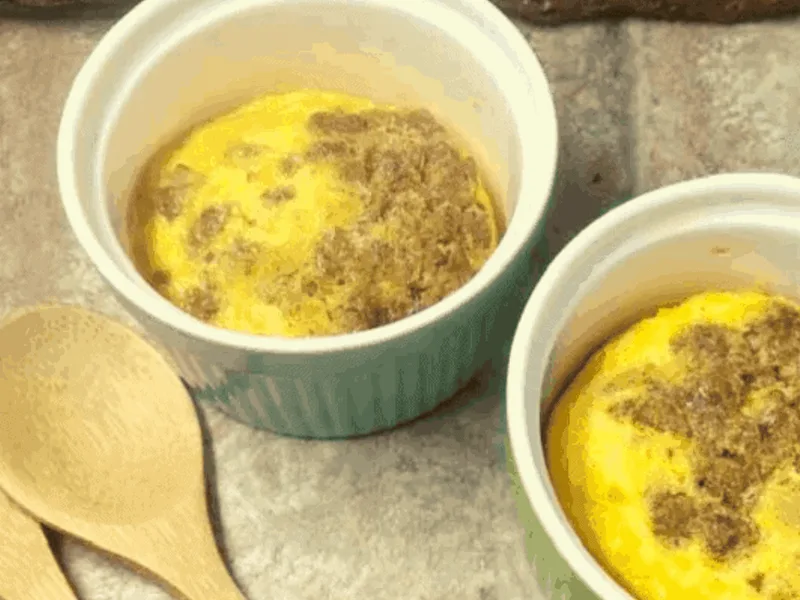 Air Fryer Sausage Egg and Cheese Scramble