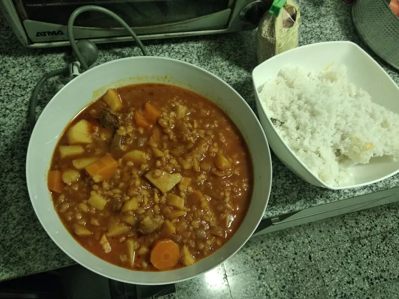 Pressure Cooker Beef Barley Cholent Stew
