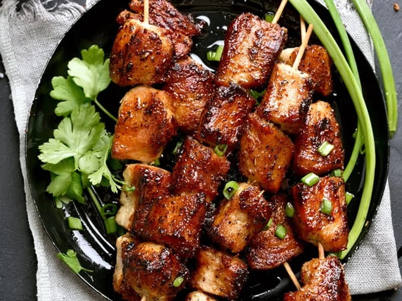 Weight Watchers Spicy Teriyaki Pork Tenderloin Skewers