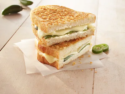 Jalapeño Popper Grilled Cheese with Roasted Peppers