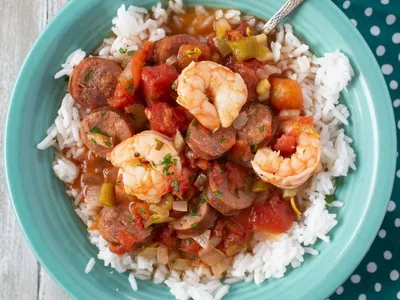 Slow Cooker Shrimp and Andouille Sausage Jambalaya