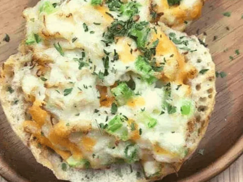 Air Fryer Crab Melts with Cheddar and English Muffins