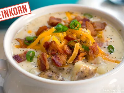 Loaded Baked Potato Soup with Crispy Bacon and Cheddar