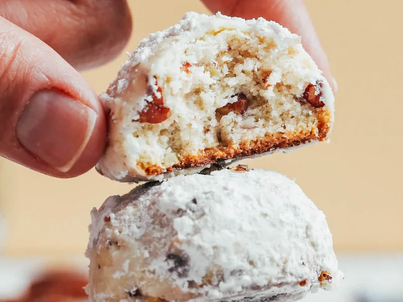Mexican Wedding Cookies with Almond Flour and Pecans