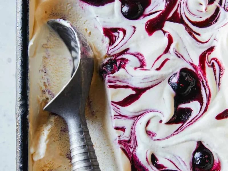 Blueberry Vanilla Honey Swirl Semifreddo