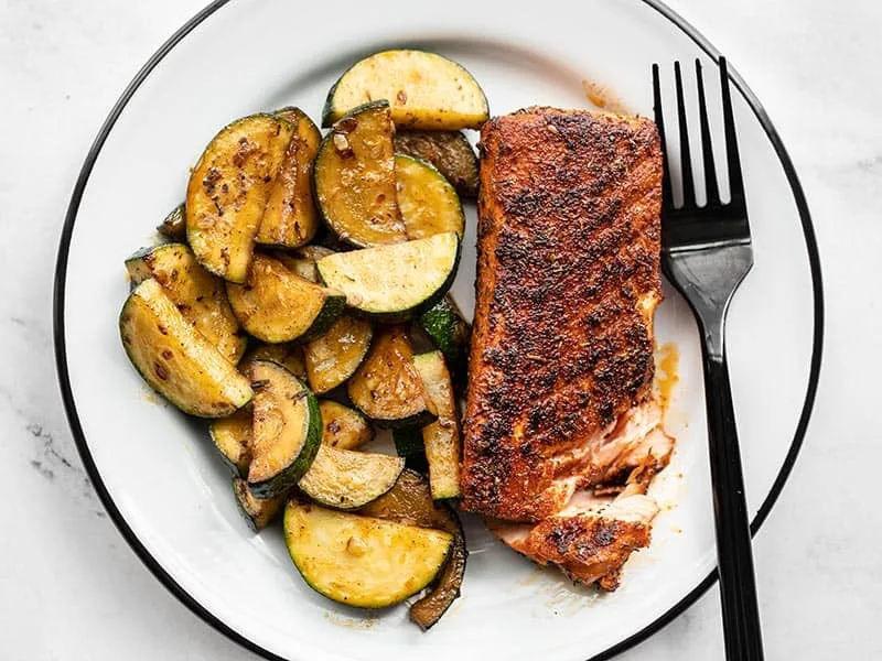 Blackened Cajun Salmon with Sautéed Zucchini