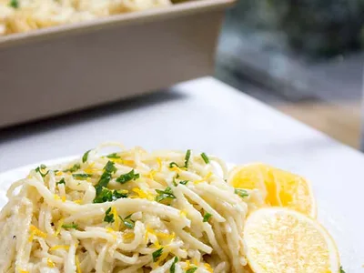 Creamy Parmesan Lemon Baked Pasta with Garlic