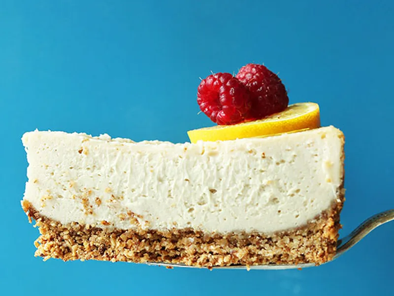 Vegan Baked Cheesecake with GF Oat Crust