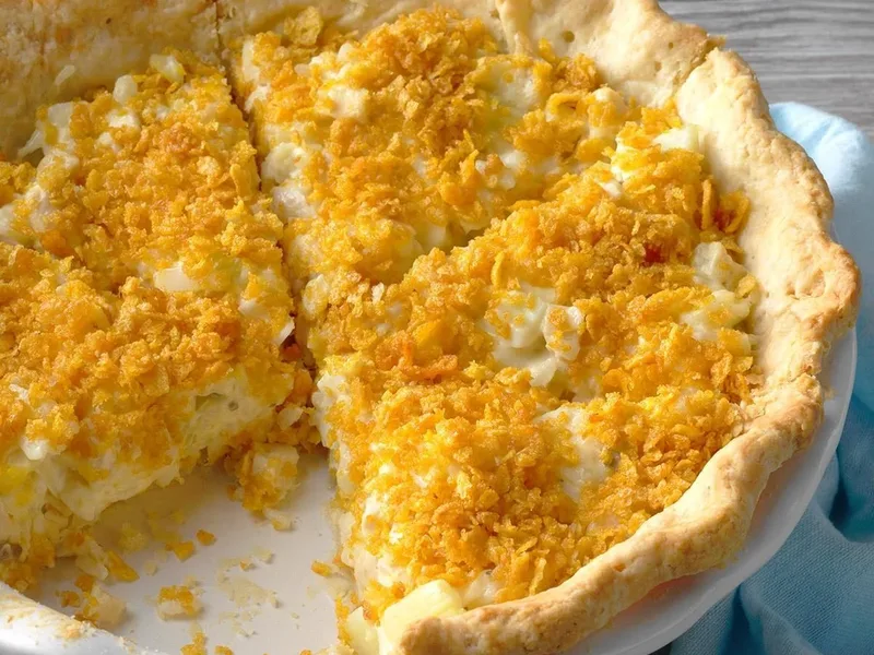 Hot Chicken Salad Pies with Cornflake Topping