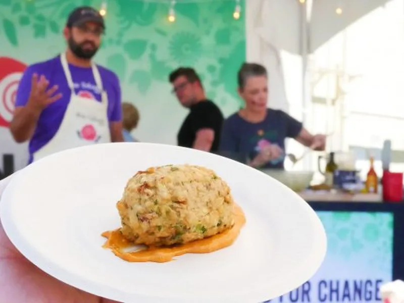 Pinto Bean Calas Rice Fritters with Green Onions