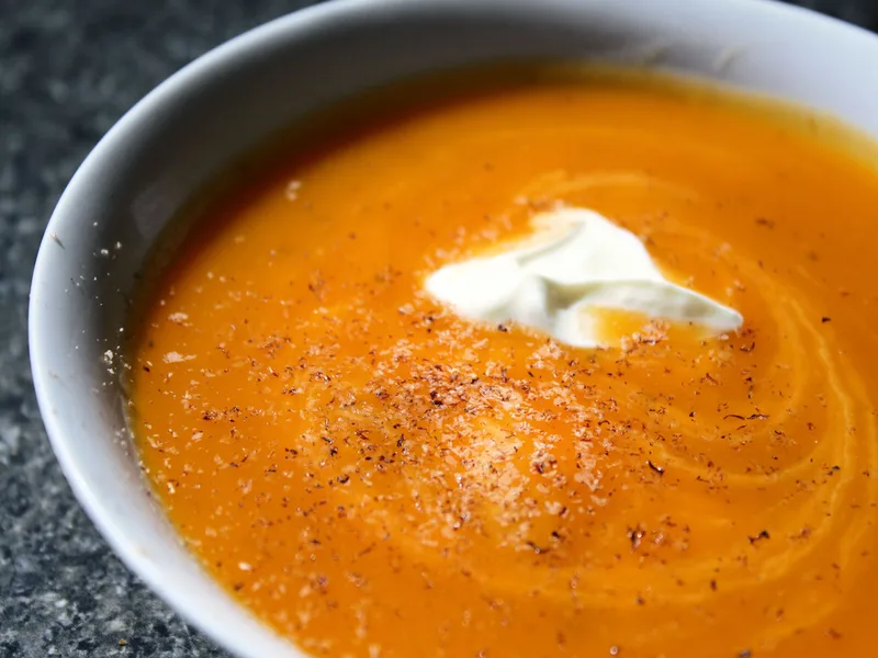 Silky Butternut Squash Soup with Greek Yogurt
