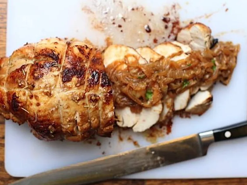 Roasted Turkey Breast with Honeyed Onion Sauce