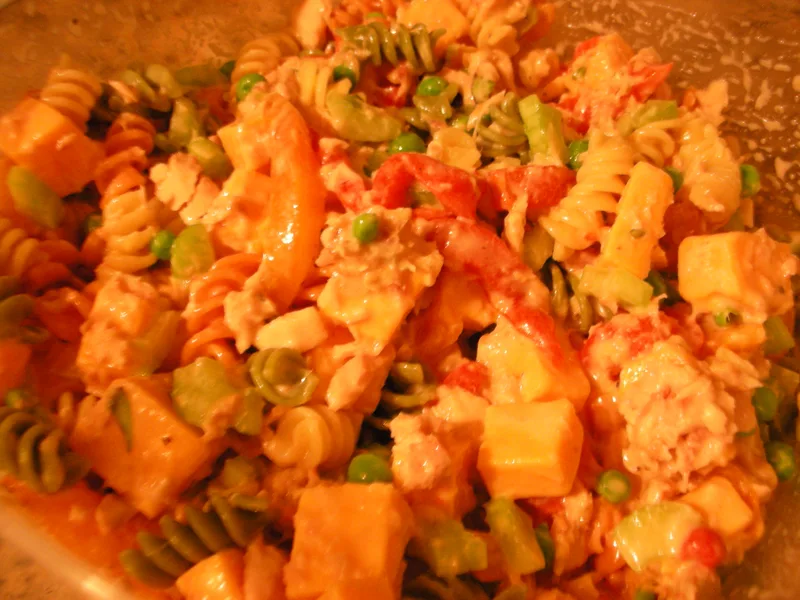 Tuna and Cheddar Pasta Salad with Roasted Peppers