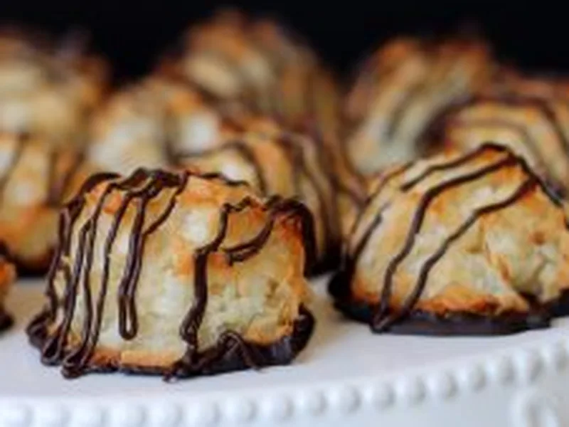 Black-Bottomed Coconut Macaroons with Chocolate Base
