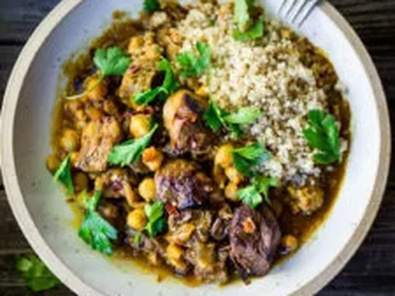 Instant Pot Lamb Stew with Chickpeas and Warm Spices