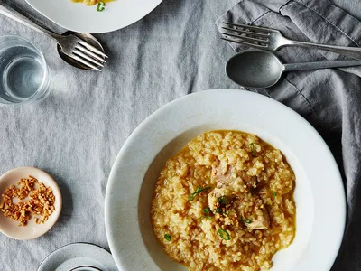 Filipino Chicken Porridge (Arroz Caldo) with Ginger and Garlic