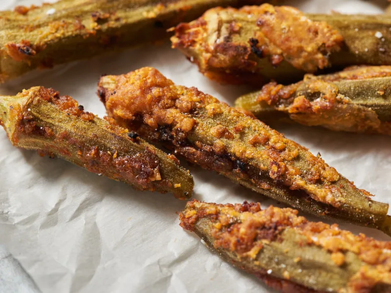Crispy Roasted Okra with Smoked Paprika