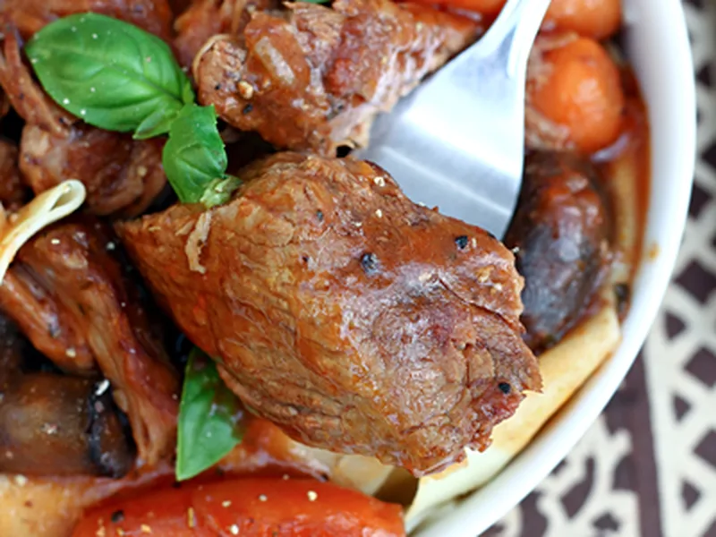 Slow Cooker Italian Chuck Roast with Pappardelle