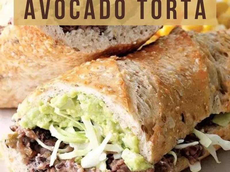 Black Bean-Avocado Torta with Crispy Baguette