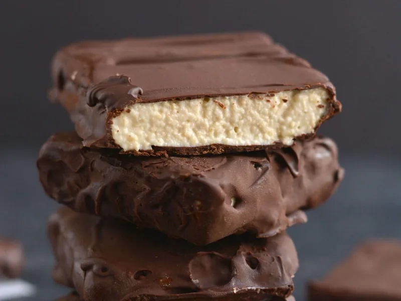 Homemade Cashew Ice Cream Bars with Dark Chocolate Shell