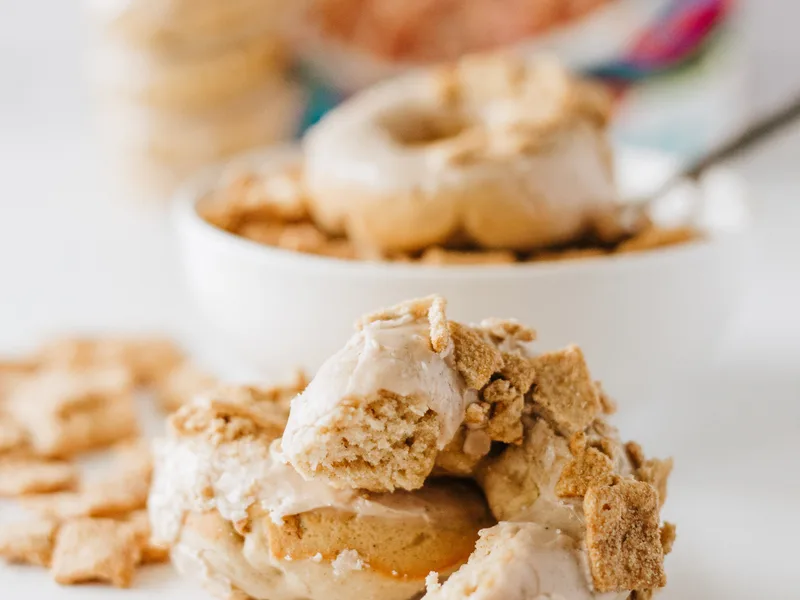 Air Fryer Cinnamon Toast Crunch Glazed Donuts