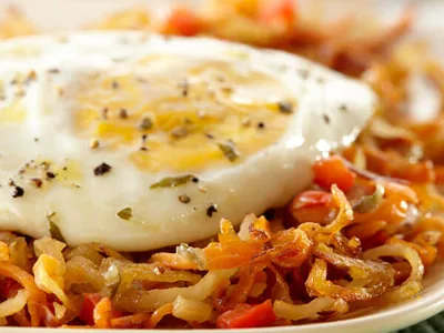 Crispy Sweet Potato Hash with Fried Eggs