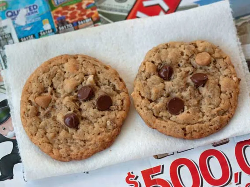 Peanut Butter Bran Cereal Cookies with Chocolate Chips