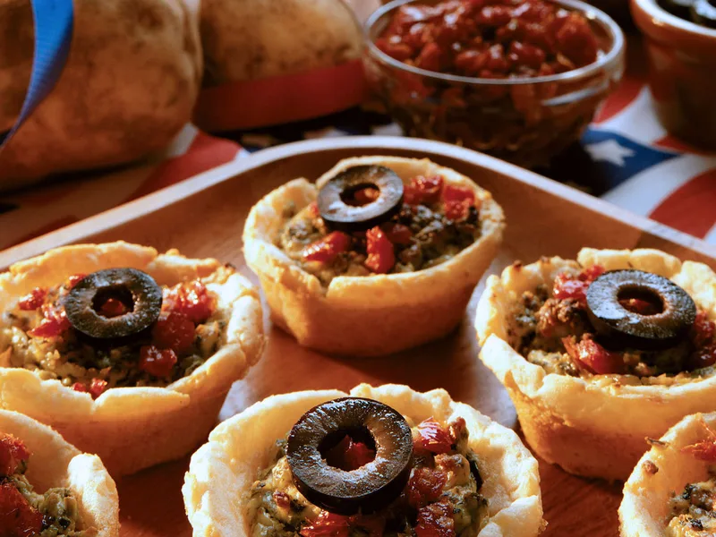 Idaho Potato Pesto Bites with Sun-Dried Tomatoes