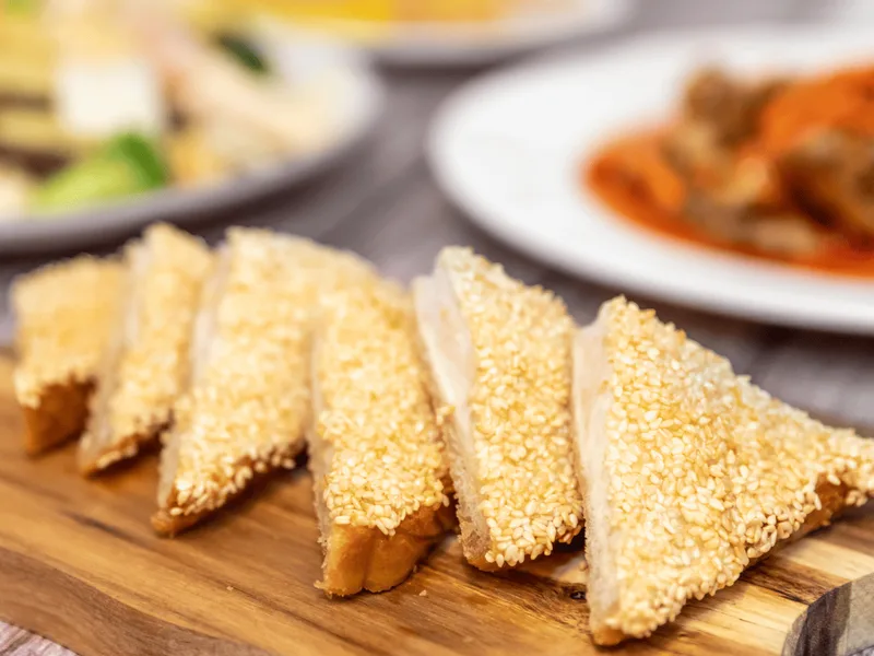Crispy Air Fryer Prawn Toast with Sesame Seeds