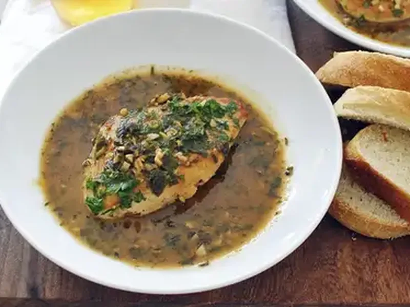 Beer-Braised Chicken with Crusty French Bread