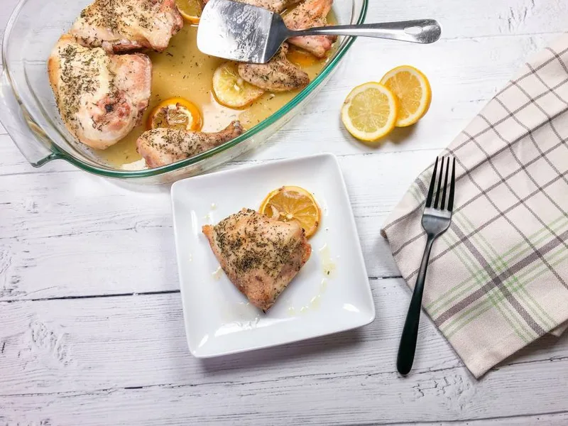 Lemon Thyme Roasted Chicken with Crispy Skin