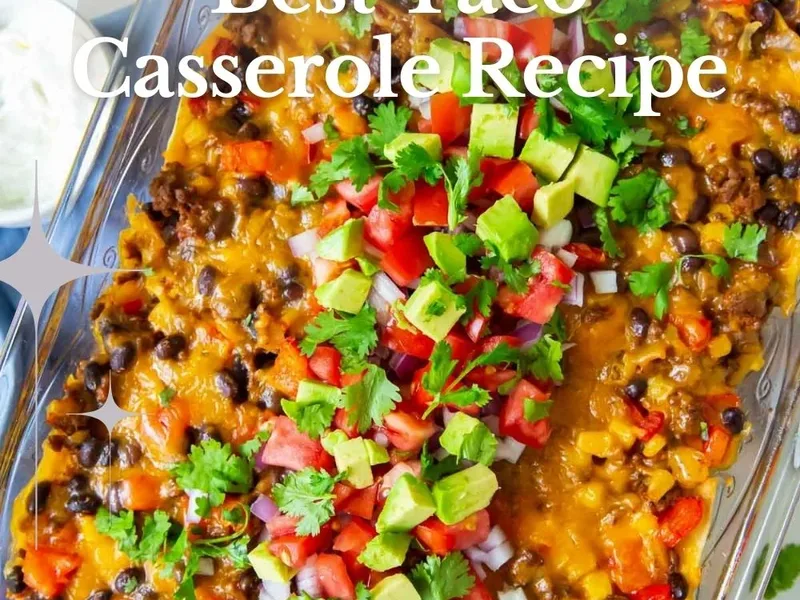 Layered Beef Taco Casserole with Crushed Tortilla Chips