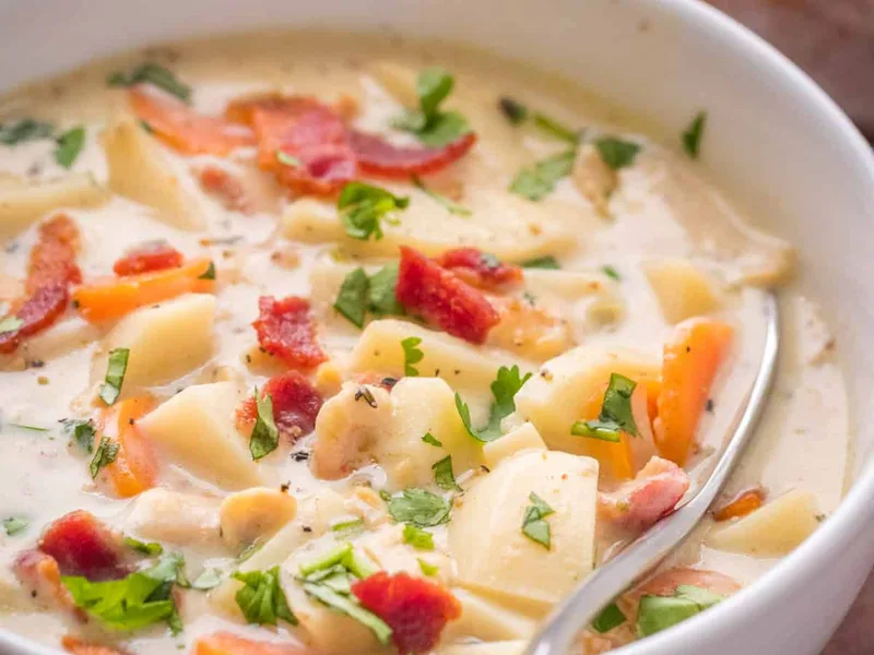 Creamy Clam Chowder with Bacon and Potatoes