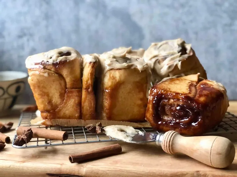 Overnight Cinnamon Rolls with Chai Spice Frosting