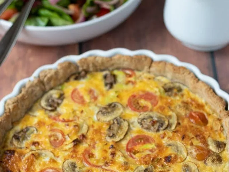 Wholemeal Tomato Leek Mushroom Quiche