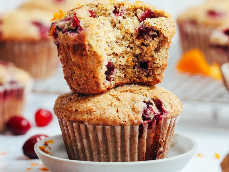 Cranberry Orange Muffins with Almond and Oat Flour