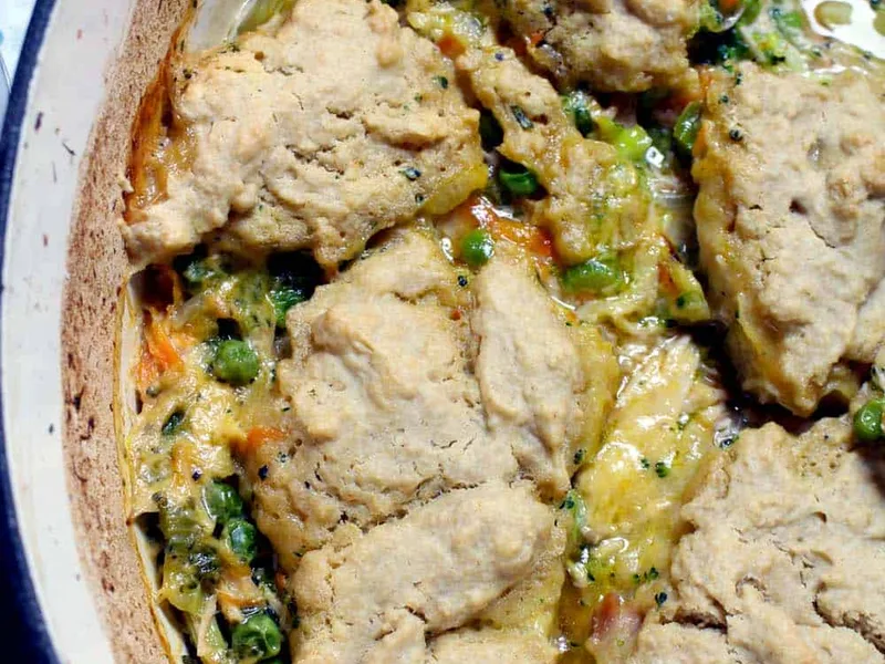Creamy Chicken Pot Pie with Whole Wheat Biscuit Topping