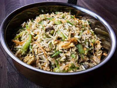 High-Heat Egg Fried Rice with Spring Onions