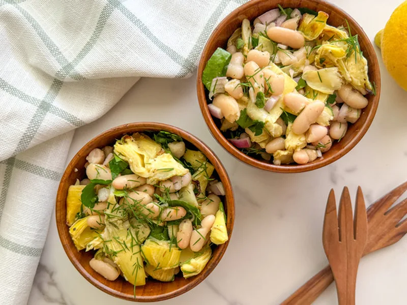 Roasted Artichoke and Cannellini Bean Salad