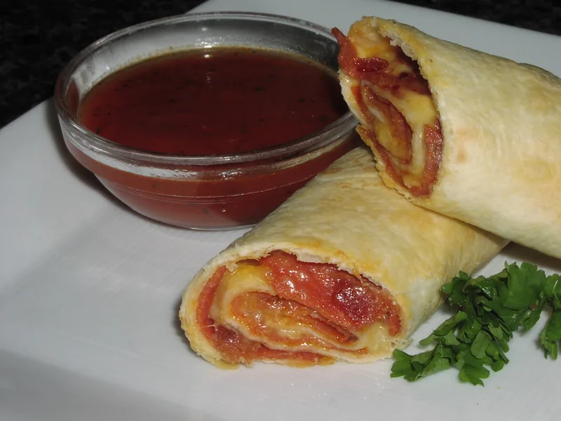 Air Fryer Pepperoni and Cheese Wraps