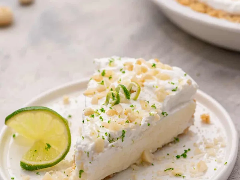 No-Bake Macadamia Key Lime Pie with Shortbread Crust