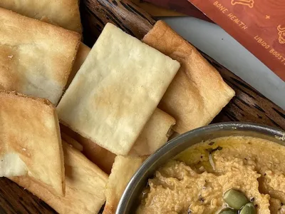 Creamy Sweet Potato Hummus with Maca Broth