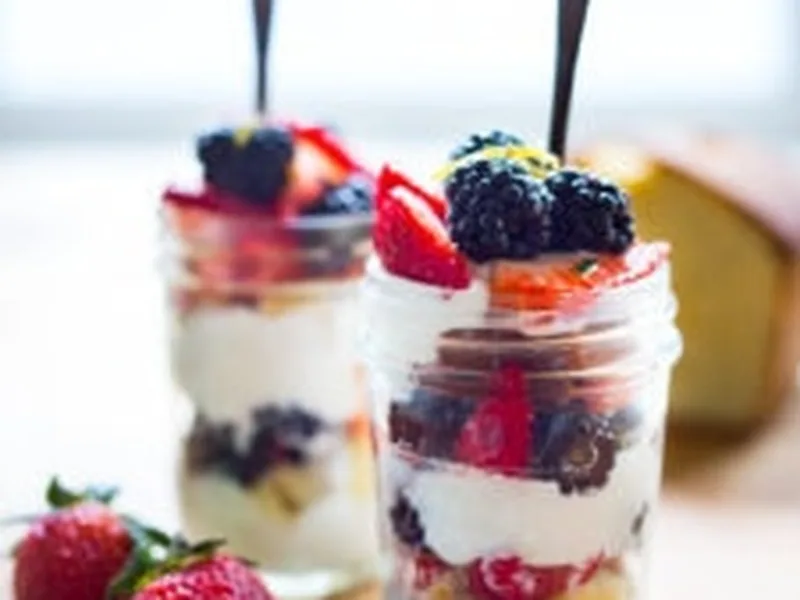 Toasted Coconut Berry Trifles with Whipped Coconut Cream