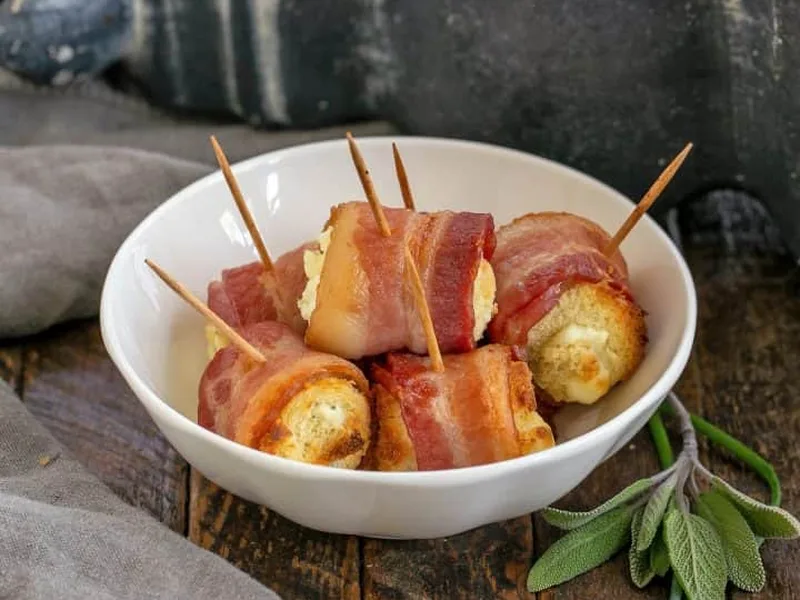 Bacon Cream Cheese Roll-Ups - Crispy Baked Appetizer Bites