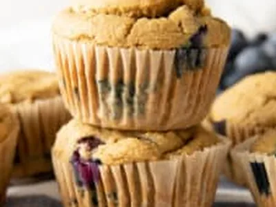 Gluten-Free Oat Flour Blueberry Muffins with Almond Flour