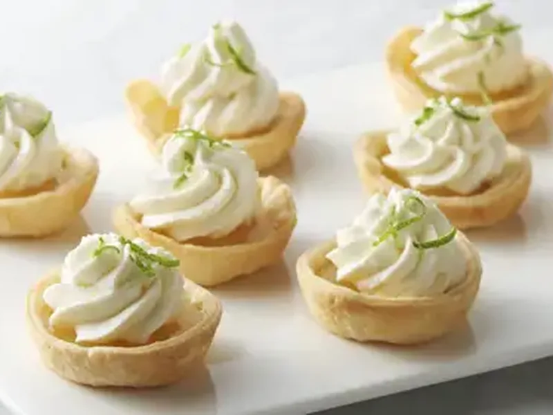 Individual Lime Margarita Tart Cups with Tequila Custard