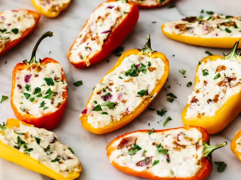 Bacon and Goat Cheese Stuffed Mini Bell Peppers