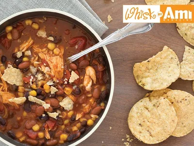 Slow Cooker Chunky Chicken Taco Soup with Beer and Beans