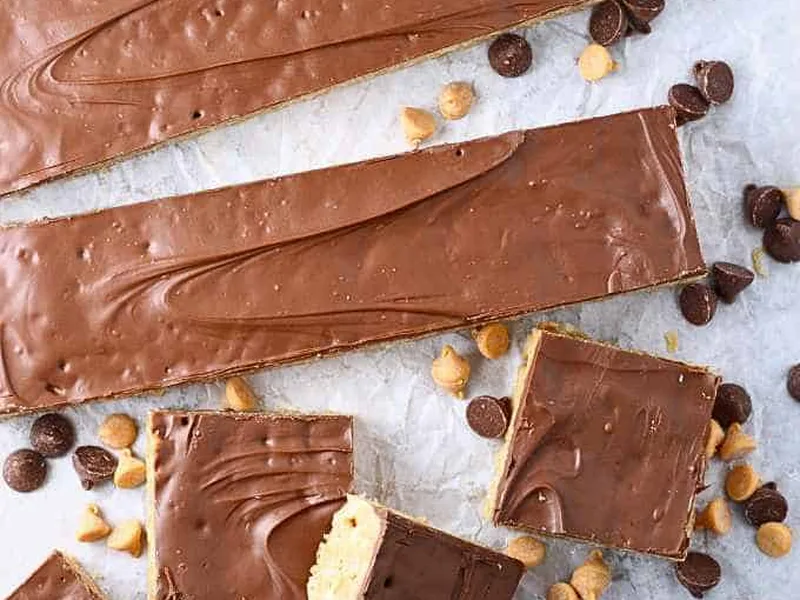 Soft Chewy Peanut Butter Scotcharoos with Triple Chocolate